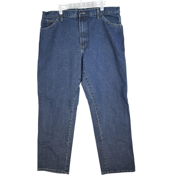 Dickies Jeans Mens 38x32 Blue Carpenter Workwear Hammer Loop Utility Denim Work - Picture 1 of 6